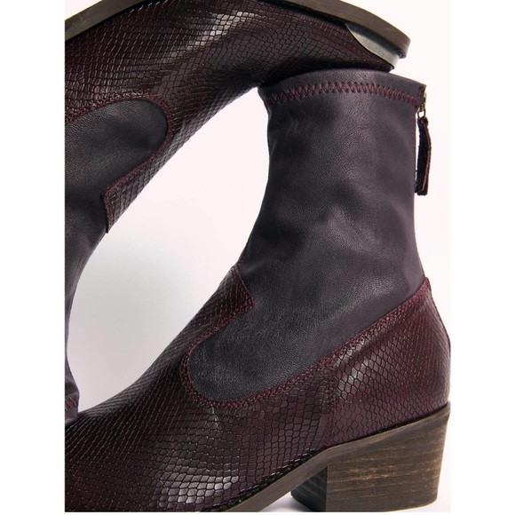 Free People Grand Teton Merlot Western Metal Toe Ankle Boots Size 36 - Picture 3 of 6